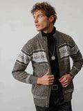 Christmas snowflake piece standing collar warm cardigan knitted jacket Sweaters coofandystore 