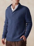Stylish Solid Color Sweater Sweater coofandy Navy Blue M 