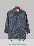 Coofandy Coffee Bean Pattern Shirt coofandystore Navy Blue S 