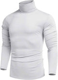 Slim Fit Turtleneck Basic Cotton Sweater (US Only) Sweaters COOFANDY Store White S 