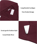 Long Hooded Shawl Collar Overcoat with Pockets (US Only) Sweaters Coofandy&