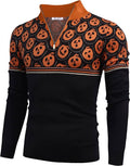 Zip Up Slim Fit Lightweight Pullover Polo Sweater (US Only) Fashion Hoodies & Sweatshirts COOFANDY Store Halloween S 