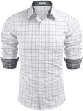 Business Long Sleeve Slim Fit Dress Shirt (US Only) Shirts COOFANDY Store White S 