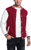 Fashion Varsity Cotton Bomber Jackets (US Only) Jackets COOFANDY Store Burgundy S 