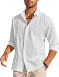 Cotton Beach Button Down Long Sleeve Shirt (US Only) Shirts Coofandy&