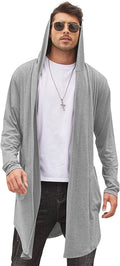 Long Hooded Shawl Collar Overcoat with Pockets (US Only) Sweaters Coofandy&