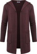 Lightweight Knitted Cardigan Sweaters with Pockets (US Only) Coat COOFANDY Store Wine Red S 
