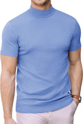 (Us Only) Turtleneck Basic Slim Fit Knitted Short Sleeve Sweater Sweaters Coofandy&