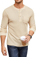 Basic Waffle Pullover Long Sleeve T-Shirt (US Only) T-Shirt Coofandy&