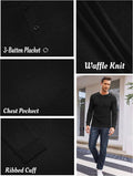Basic Waffle Pullover Long Sleeve T-Shirt (US Only) T-Shirt Coofandy&