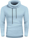 Knitted Pullover Turtleneck Sweater (US Only) Sweaters COOFANDY Store Light Blue M 