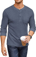 Basic Waffle Pullover Long Sleeve T-Shirt (US Only) T-Shirt Coofandy&
