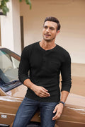 Basic Waffle Pullover Long Sleeve T-Shirt (US Only) T-Shirt Coofandy&