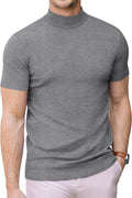 (Us Only) Turtleneck Basic Slim Fit Knitted Short Sleeve Sweater Sweaters Coofandy&