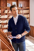 Stand Collar Button Down Knitted Cardigan with Pockets (US Only) Cardigans COOFANDY Store 