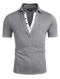 Coofandy Short Sleeve Polo Shirts (US Only) Polos coofandy Light Grey S 