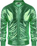 70s Disco Christmas Party Zip-up Jacket (US Only) Jackets COOFANDY Store Green M 
