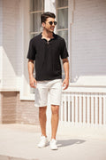 Coofandy Linen Henley T-Shirt (US Only) T-Shirt coofandy Black S 
