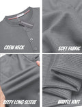 Long Sleeve Waffle Henley Shirts (US Only) T-Shirt Coofandy&