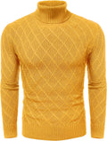 Slim Fit Thick Cotton Pullover Turtleneck Sweaters (US Only) Sweaters COOFANDY Store Yellow S 