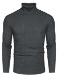 Casual Slim Fit Turtleneck Pullover Sweaters (US Only) Sweaters coofandystore Dark Grey S 