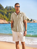 Casual Linen Cuban Shirts (US Only) Shirts coofandystore Khaki S 