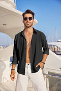 Cotton Beach Button Down Long Sleeve Shirt (US Only) Shirts Coofandy&