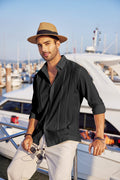 Cotton Beach Button Down Long Sleeve Shirt (US Only) Shirts Coofandy&