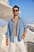 Cotton Beach Button Down Long Sleeve Shirt (US Only) Shirts Coofandy&