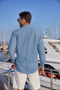Cotton Beach Button Down Long Sleeve Shirt (US Only) Shirts Coofandy&