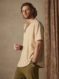 Classic Casual Cotton and Linen Stand Collar Shirt Shirts coofandystore 