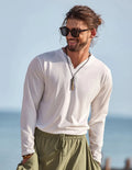 Loose V Neck Long Sleeves Shirt T-Shirt coofandy 