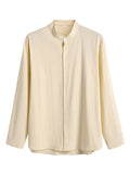 Casual Solid Color Cotton Linen Beach Shirt Set Sets coofandystore 