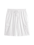 Linen Style Casual Shorts with Pockets Shorts coofandy 