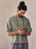 Premium Cotton Linen Top T-Shirt coofandystore Light Green M 