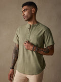 Cozy Half Button Cotton Linen Shirt Shirts coofandystore 