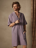Cotton Style Stand Collar Jumpsuit Jumpsuit coofandystore 