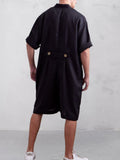 Stand Collar Cotton Linen Jumpsuit Jumpsuit coofandystore 