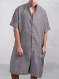 Stand Collar Cotton Linen Jumpsuit Jumpsuit coofandystore 