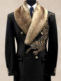 Comfy Embroidered Fur Collar Coat Coat coofandy 