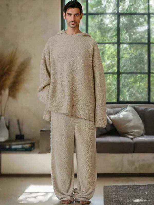 Casual Polar Fleece 2-Piece Set Sets coofandy Brown M 