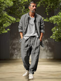 Casual 2-Piece Shirt Set Sets coofandy Grey M 