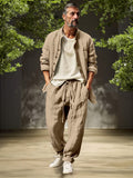 Casual 2-Piece Shirt Set Sets coofandy Camel M 