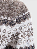 Christmas snowflake piece standing collar warm cardigan knitted jacket Sweaters coofandystore 