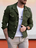 Coofandy Casual Button Denim Jacket Coat coofandystore Army Green M 