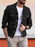 Coofandy Casual Button Denim Jacket Coat coofandystore Black M 