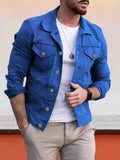 Coofandy Casual Button Denim Jacket Coat coofandystore Blue M 