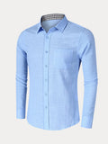 Splicing Long Sleeves Cotton Linen Shirt (US Only) Shirts coofandystore 