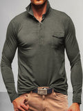 Lightweight Solid Polo Shirt Polos coofandystore Dark Grey S 