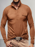 Lightweight Solid Polo Shirt Polos coofandystore Khaki S 